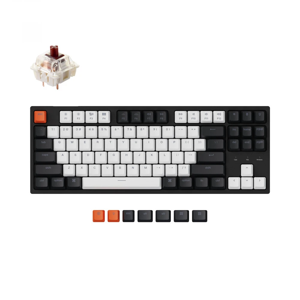 Клавиатура Keychron TKL Brown Switch RGB Hot-Swap Gateron G pro Mechanical C1H3_Keychron Проводная