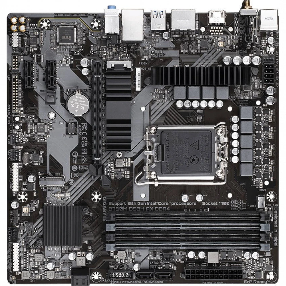 Материнская плата Gigabyte B760M DS3H AX DDR4 Micro-ATX, LGA 1700