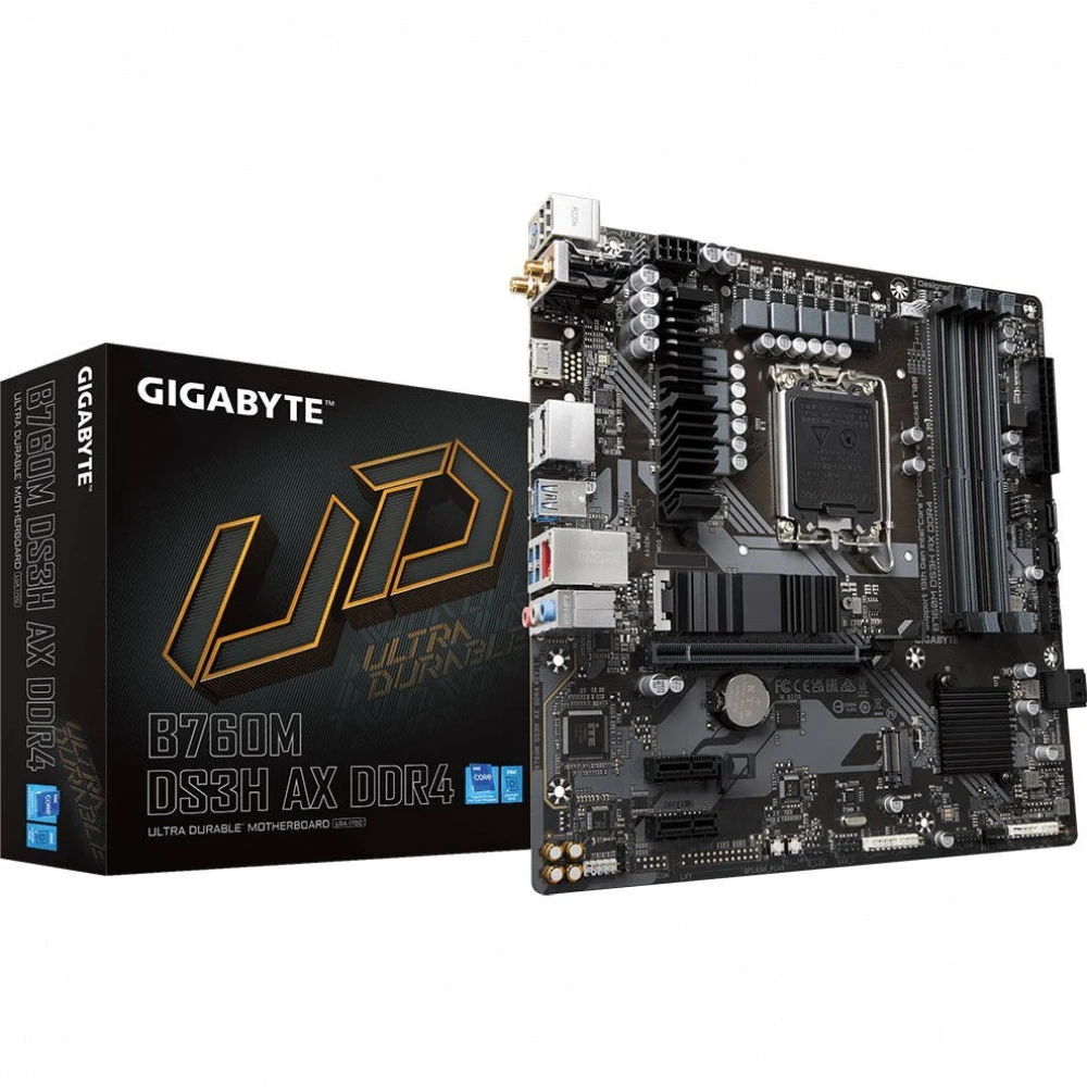 Материнская плата Gigabyte B760M DS3H AX DDR4 Micro-ATX, LGA 1700