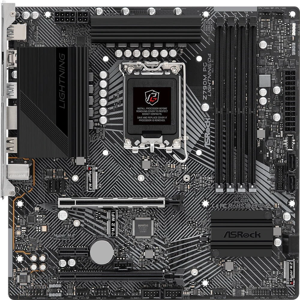 Материнская плата ASRock Z790M PG Lightning/D4 90-MXBJW0-A0UAYZ Micro-ATX, LGA 1700