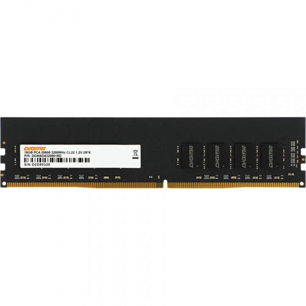 ОЗУ Digma DGMAD43200016D DIMM, DDR4, 16 Гб, 3200 МГц