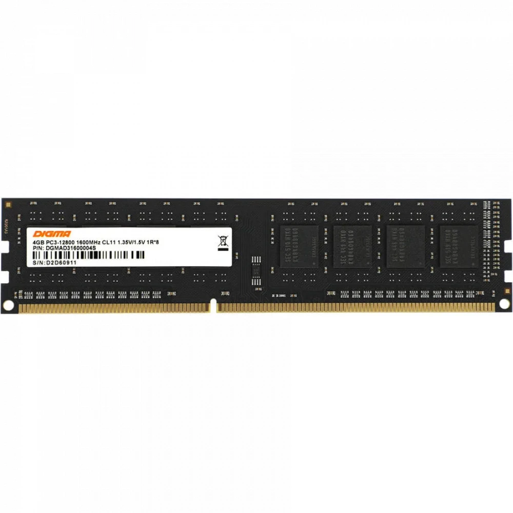ОЗУ Digma DGMAD31600004S DIMM, DDR3, 4 Гб, 1600 МГц