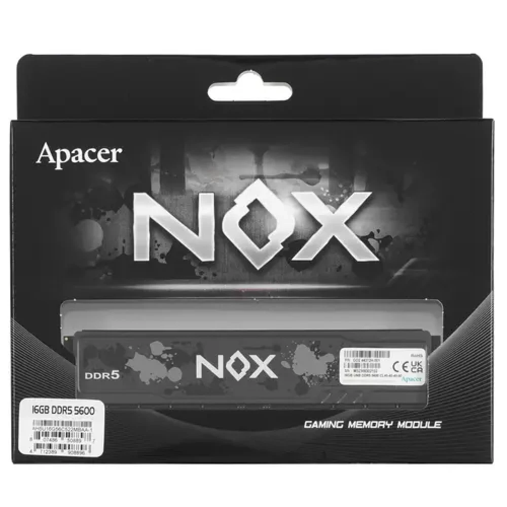 ОЗУ Apacer NOX [AH5U16G56C522MBAA-1] DIMM, DDR5, 16 Гб, 5600 МГц