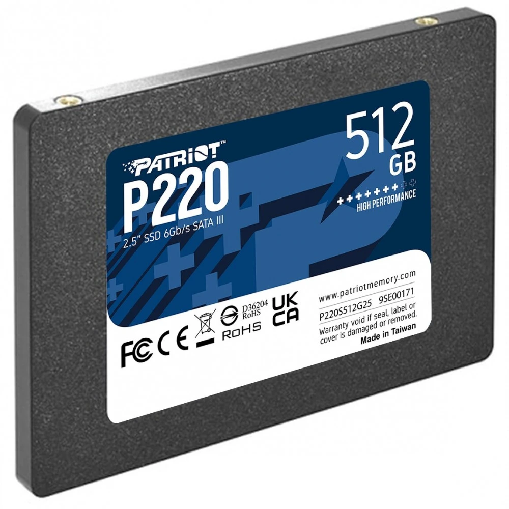 Жесткий диск Patriot P220 P220S512G25 SSD (твердотельные), 512 ГБ, 2.5 дюйма, SATA
