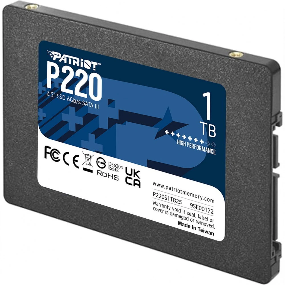 Жесткий диск Patriot P220 P220S1TB25 SSD (твердотельные), 1 ТБ, 2.5 дюйма, SATA
