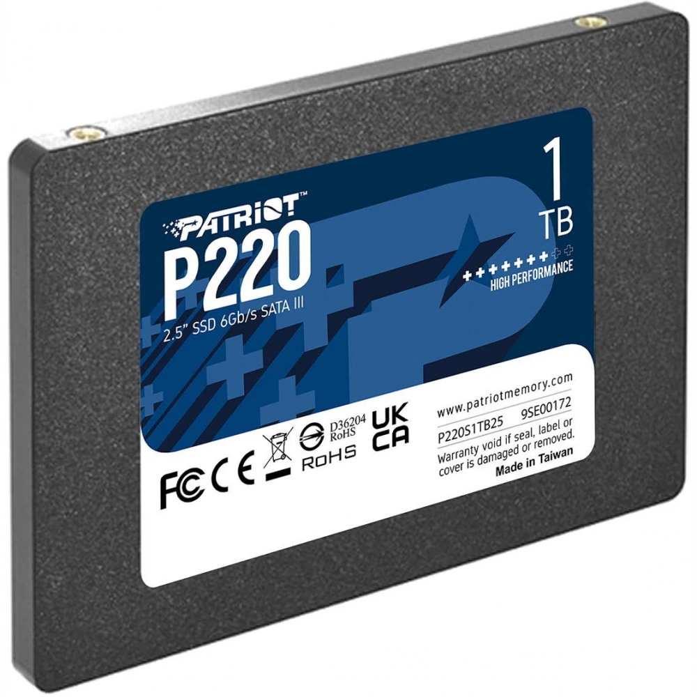 Жесткий диск Patriot P220 P220S1TB25 SSD (твердотельные), 1 ТБ, 2.5 дюйма, SATA