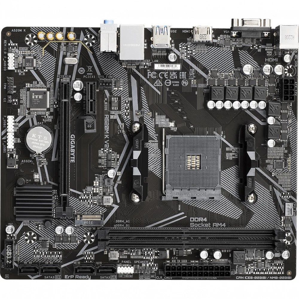 Материнская плата Gigabyte A520M K V2 Micro-ATX, AMD AM4