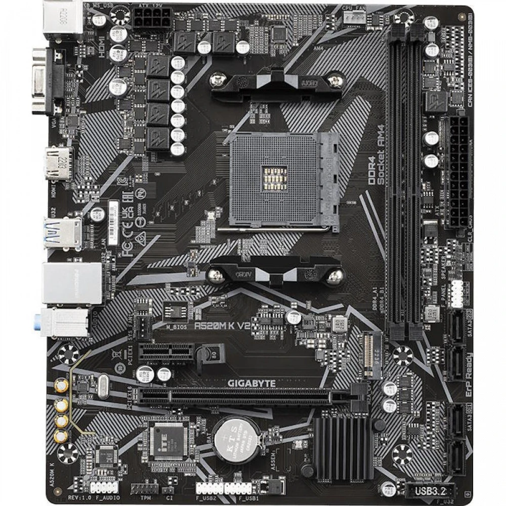 Материнская плата Gigabyte A520M K V2 Micro-ATX, AMD AM4