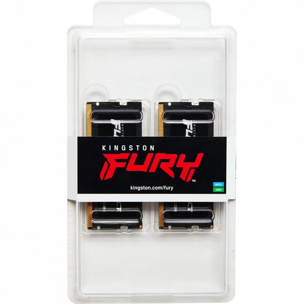 ОЗУ Kingston Fury Impact KF556S40IBK2-32 SO-DIMM, DDR5, 32 Гб (2 х 16 Гб), 5600 МГц