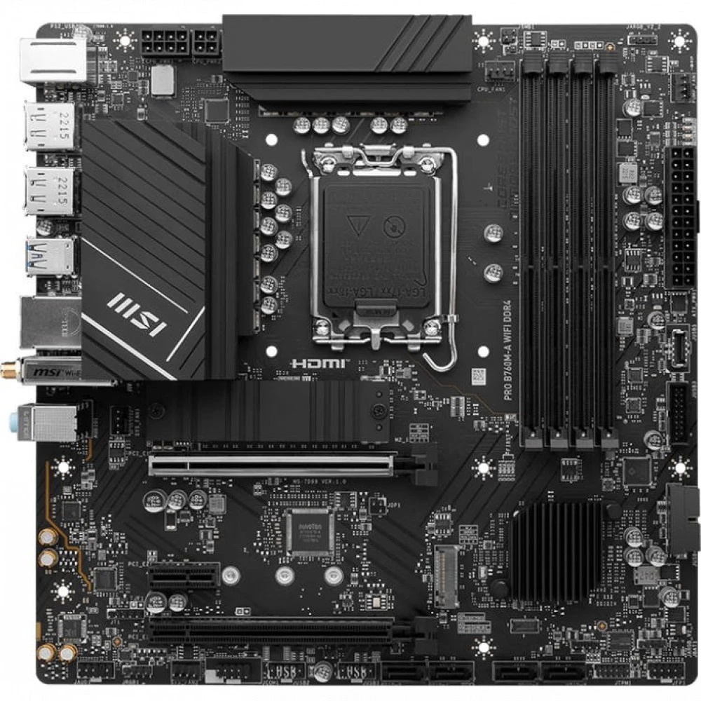 Материнская плата MSI PRO B760M-A WIFI DDR4 Micro-ATX, LGA 1700