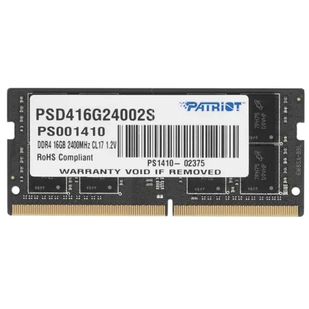 ОЗУ Patriot Signature PSD416G24002S SO-DIMM, DDR4, 16 Гб, 2400 МГц