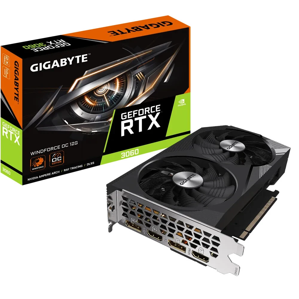 Видеокарта Gigabyte RTX 3060 WF OC GV-N3060WF2OC-12GD REV2.0 12 ГБ