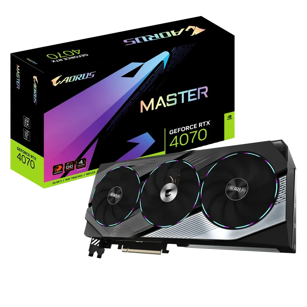 Видеокарта Gigabyte AORUS GeForce RTX 4070 MASTER 12G [GV-N4070AORUS M-12GD] 12 ГБ