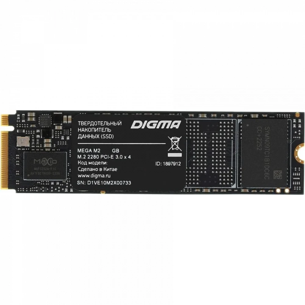 Жесткий диск Digma Mega M2 DGSM3512GM23T SSD (твердотельные), 512 ГБ, M.2, PCIe