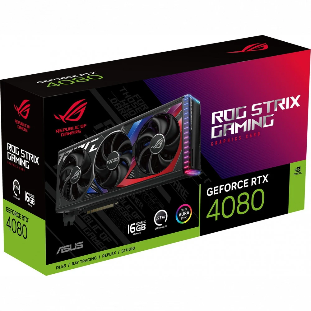 Видеокарта Asus ROG Strix RTX 4080 16GB GDDR6X OC Edition ROG-STRIX-RTX4080-16G-GAMING 16 ГБ