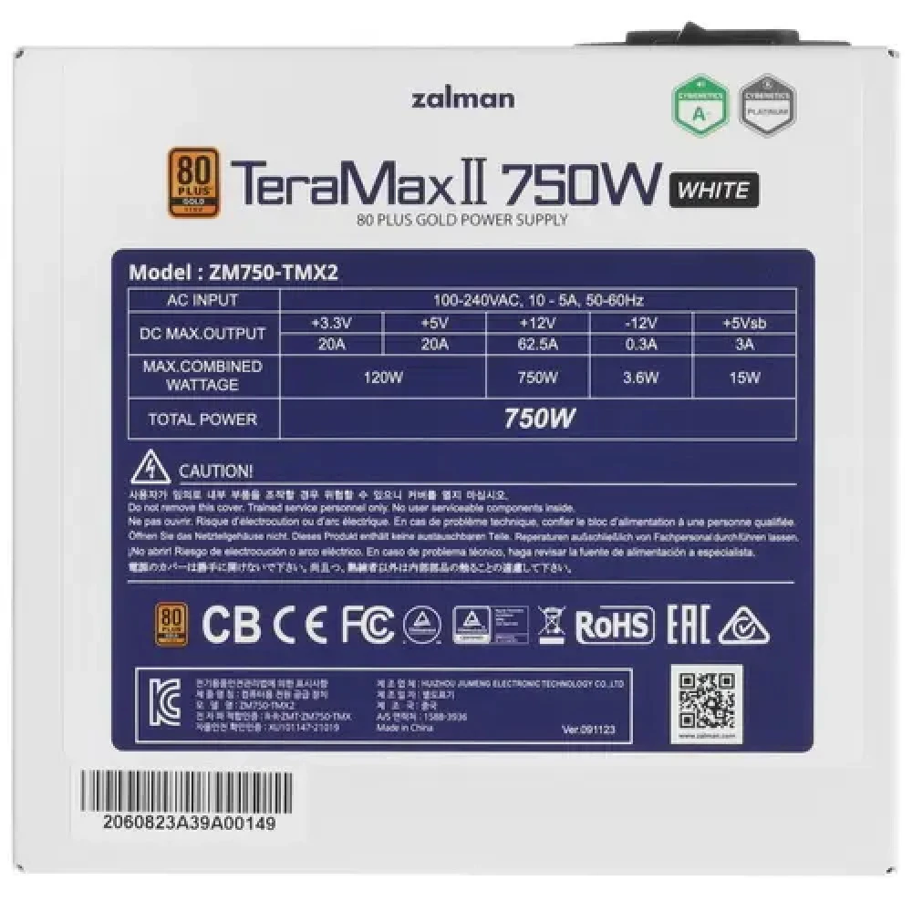 Блок питания Zalman TeraMax II 750W WHITE ZM750-TMX2 WH 750 Вт