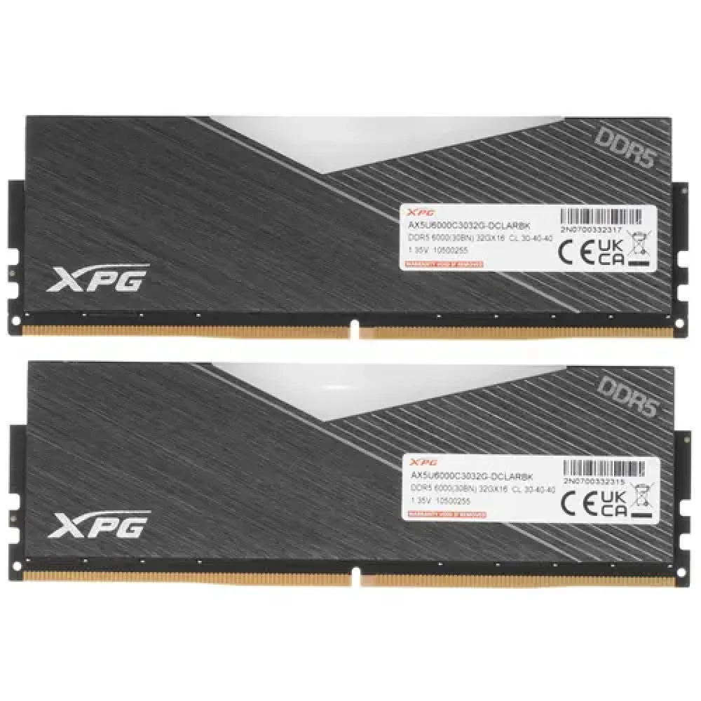 ОЗУ ADATA XPG Lancer RGB AX5U6000C3032G-DCLARBK DIMM, DDR5, 64 Гб (2 х 32 Гб), 6000 МГц