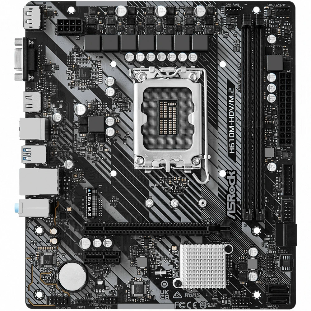 Материнская плата ASRock H610M-HDV/M.2 R2.0 Micro-ATX, LGA 1700