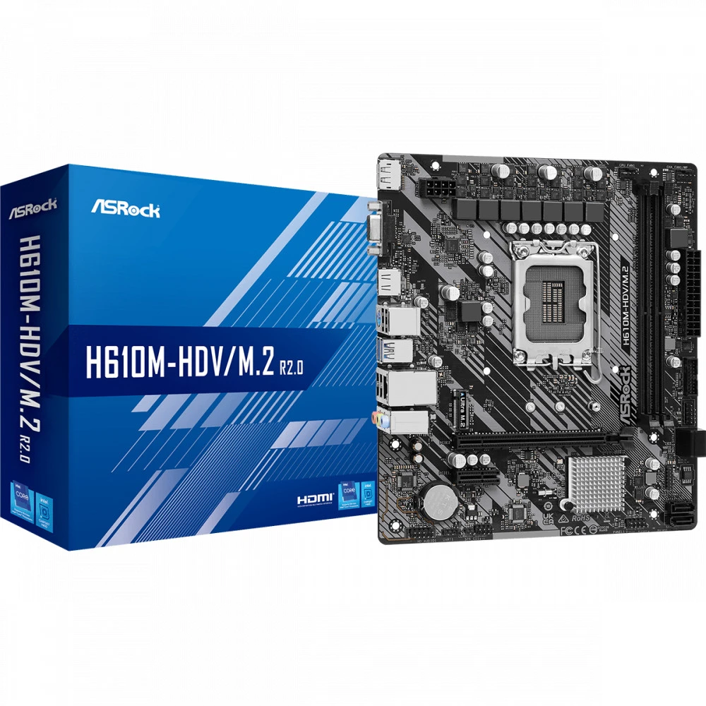 Материнская плата ASRock H610M-HDV/M.2 R2.0 Micro-ATX, LGA 1700