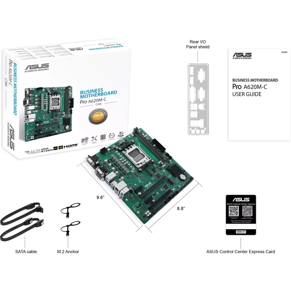 Материнская плата Asus PRO A620M-C-CSM Micro-ATX, AMD AM5