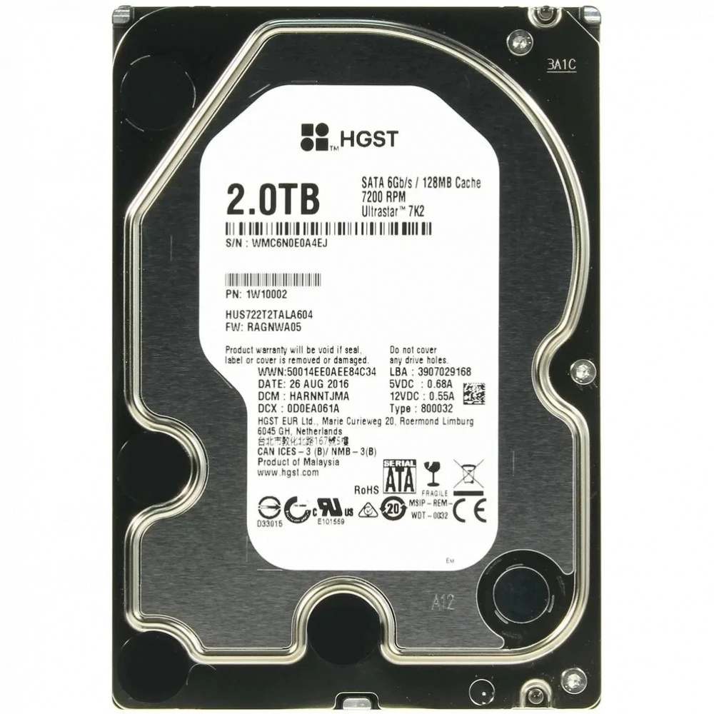 Серверный жесткий диск HGST Ultrastar 7K2 2ТБ HUS722T2TALA604