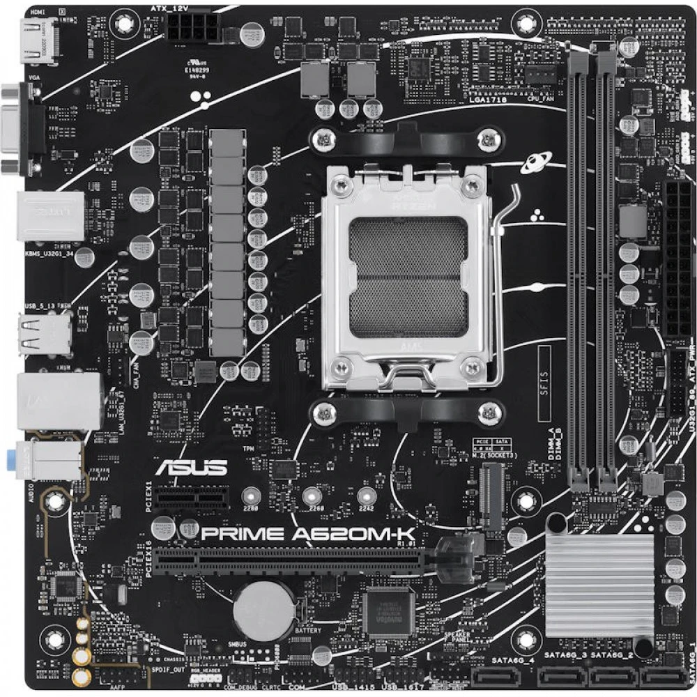 Материнская плата Asus PRIME A620M-K Micro-ATX, AMD AM5