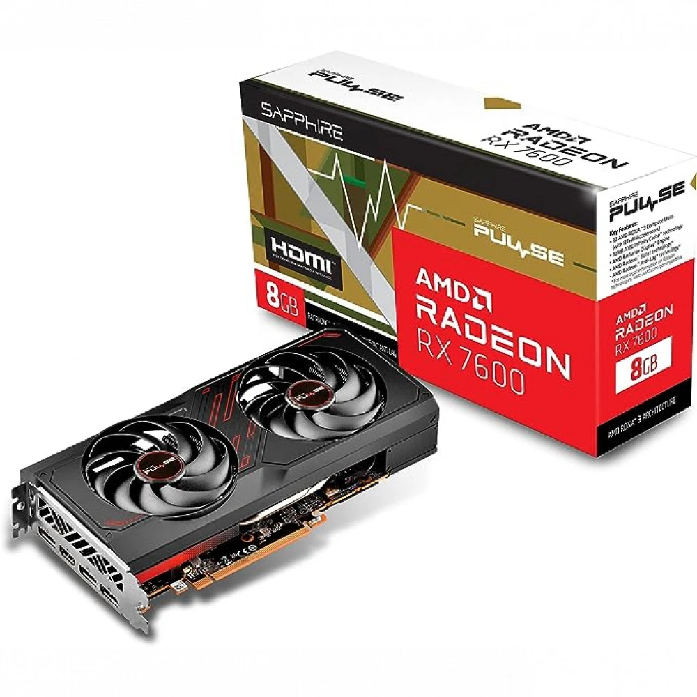 Видеокарта Sapphire RX7600 PULSE 11324-01-20G 8 ГБ