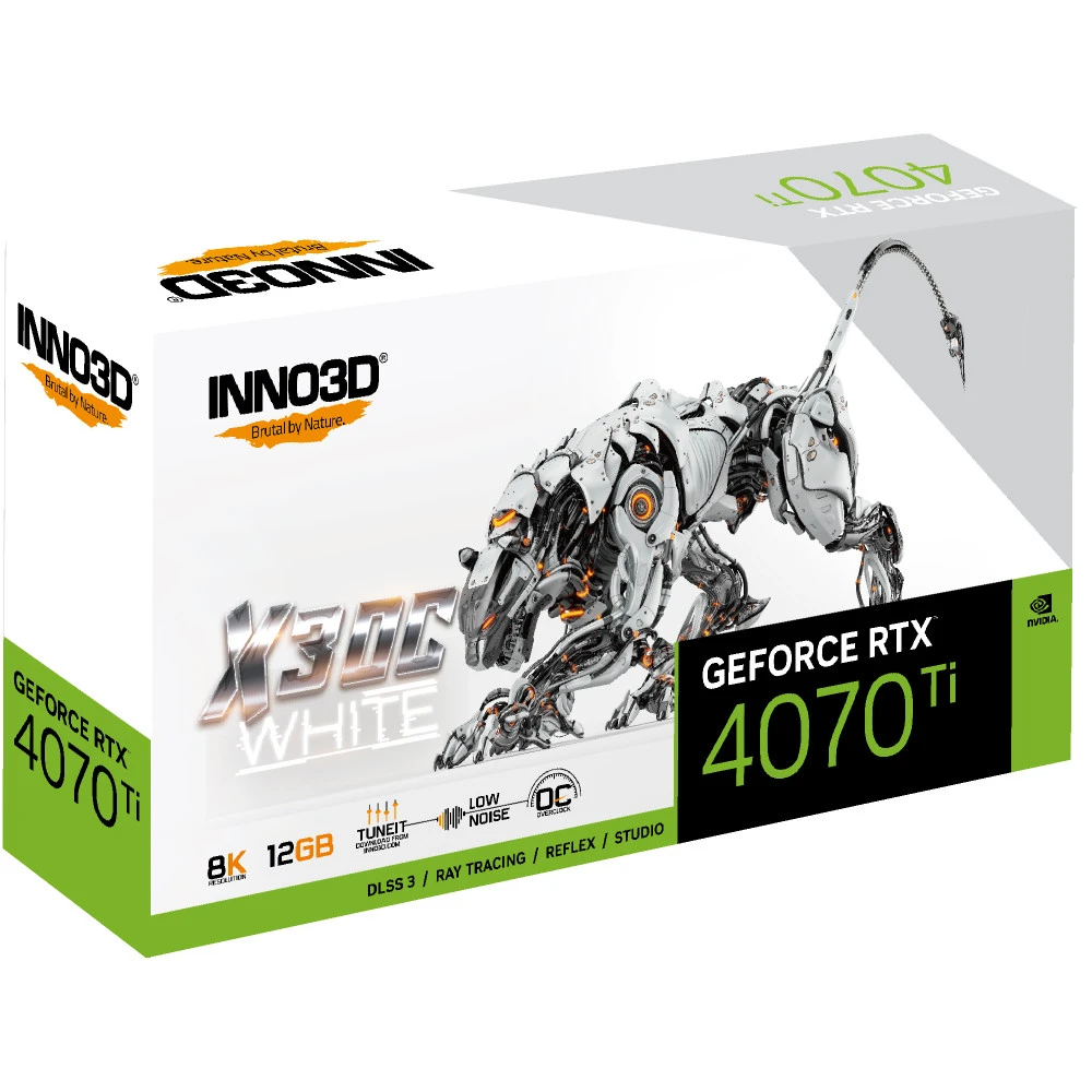 Видеокарта Inno3D RTX 4070 Ti X3 OC WHITE N407T3-126XX-186148W 12 ГБ