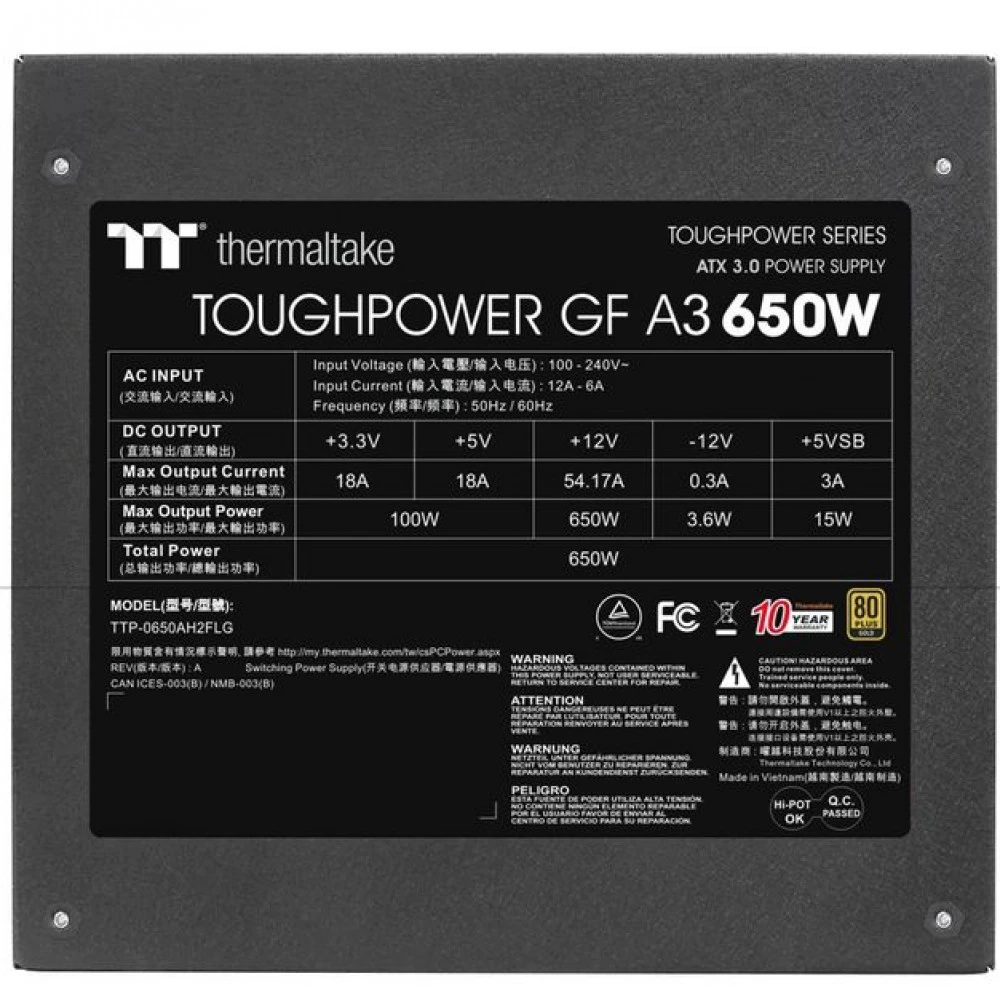 Блок питания Thermaltake Toughpower GF A3 PS-TPD-0650FNFAGE-H 650 Вт
