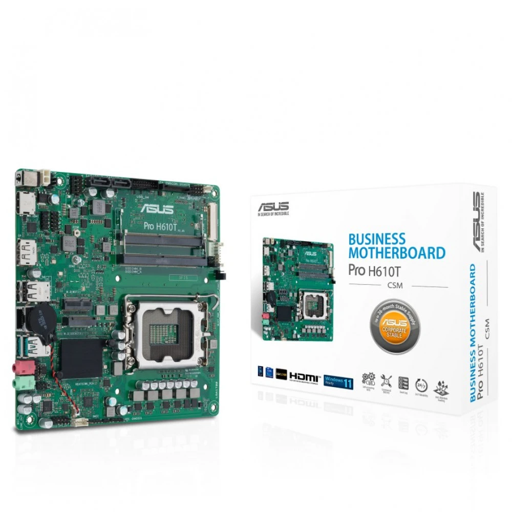 Материнская плата Asus PRO H610T-CSM Mini-ITX, LGA 1700