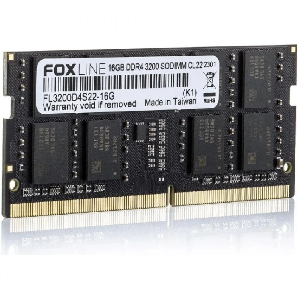 ОЗУ Foxline FL3200D4S22-16G_RTL SO-DIMM, DDR4, 16 Гб, 3200 МГц