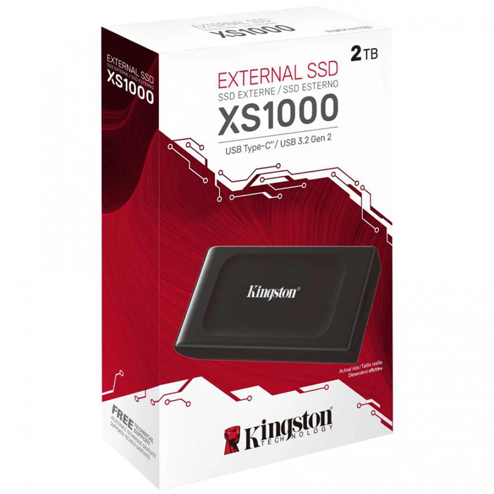 Внешние накопители Kingston XS1000 SXS1000/2000G 2 ТБ, Разъём USB Type-C