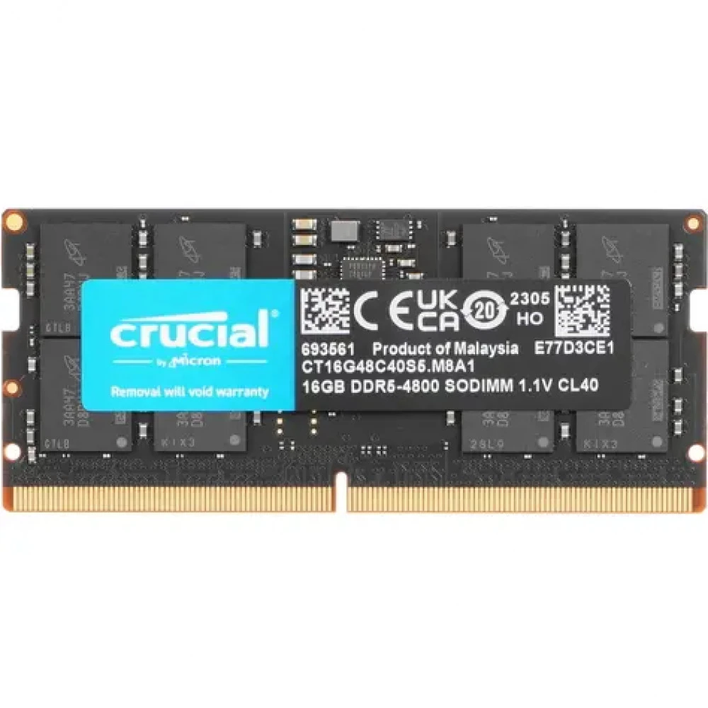 ОЗУ Crucial CT16G48C40S5 SO-DIMM, DDR5, 16 Гб, 4800 МГц