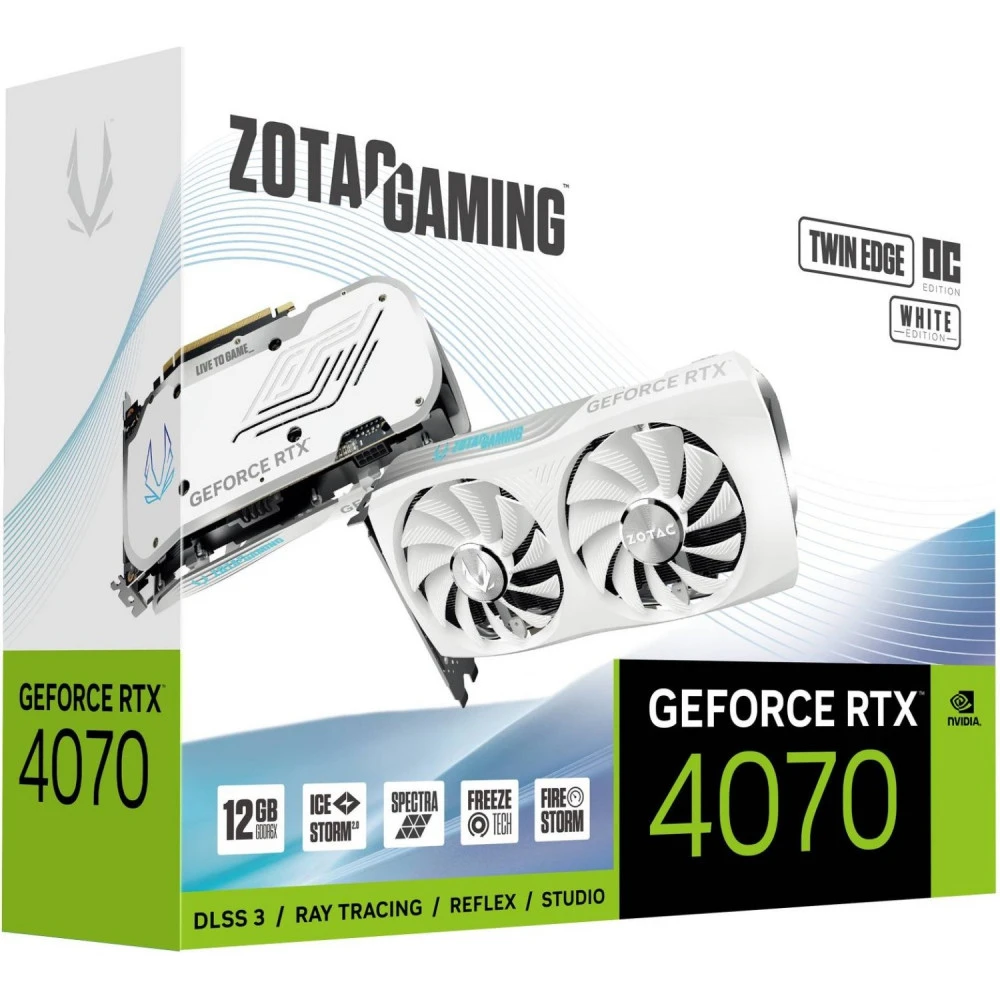 Видеокарта Zotac RTX 4070 Twin Edge OC White Edition ZT-D40700Q-10M 12 ГБ