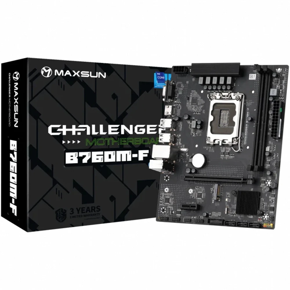Материнская плата Maxsun Challenger B760M-F 6940709699638 Micro-ATX, LGA 1700