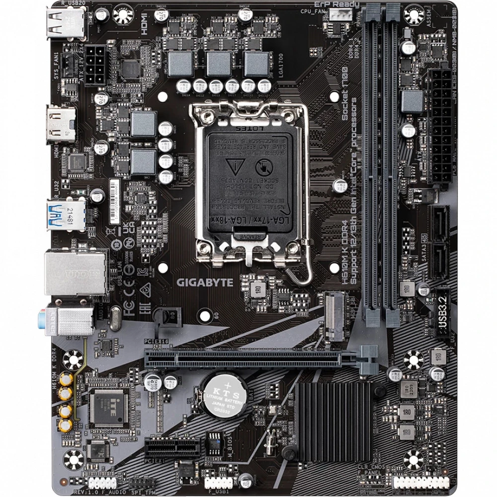 Материнская плата Gigabyte H610M K DDR4 Micro-ATX, LGA 1700