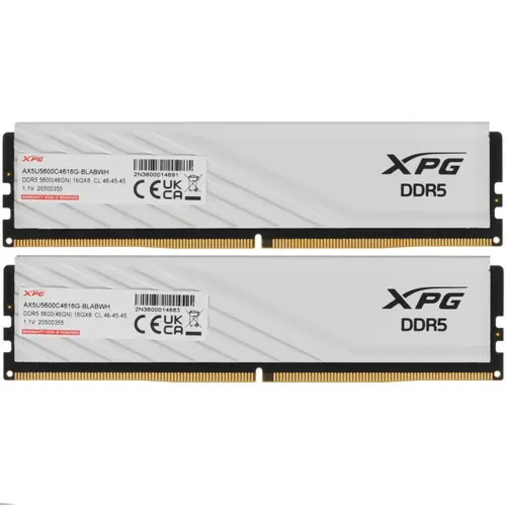 ОЗУ ADATA XPG Lancer Blade AX5U5600C4616G-DTLABWH DIMM, DDR5, 32 Гб (2 х 16 Гб), 5600 МГц