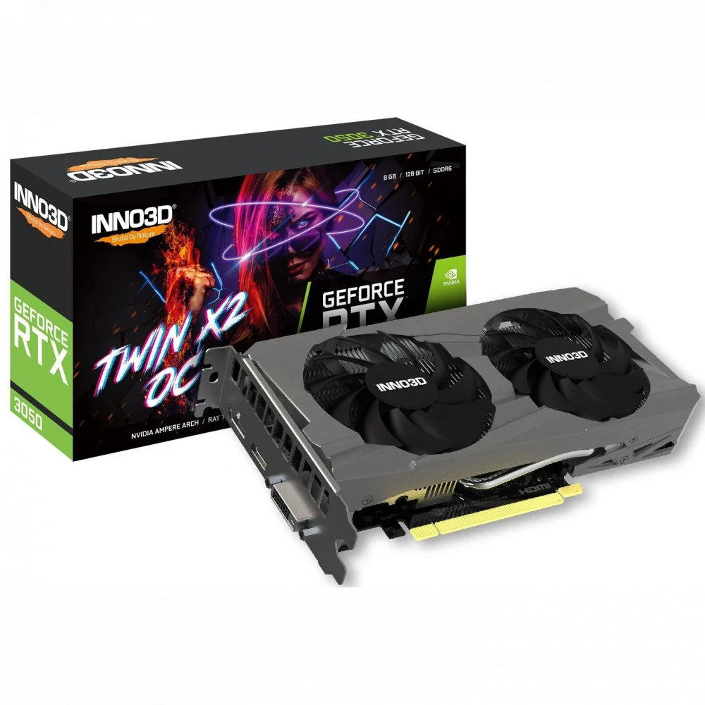 Видеокарта Inno3D GeForce RTX3050 Twin X2 OC N30502-08D6X-1711VA41 8 ГБ