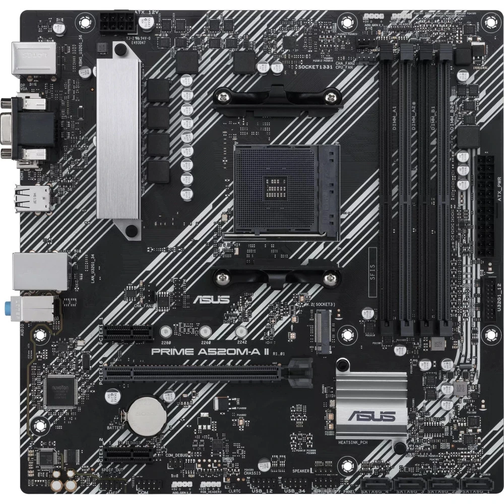 Материнская плата Asus PRIME A520M-A II PRIME A520M-A II/CSM Micro-ATX, AMD AM4