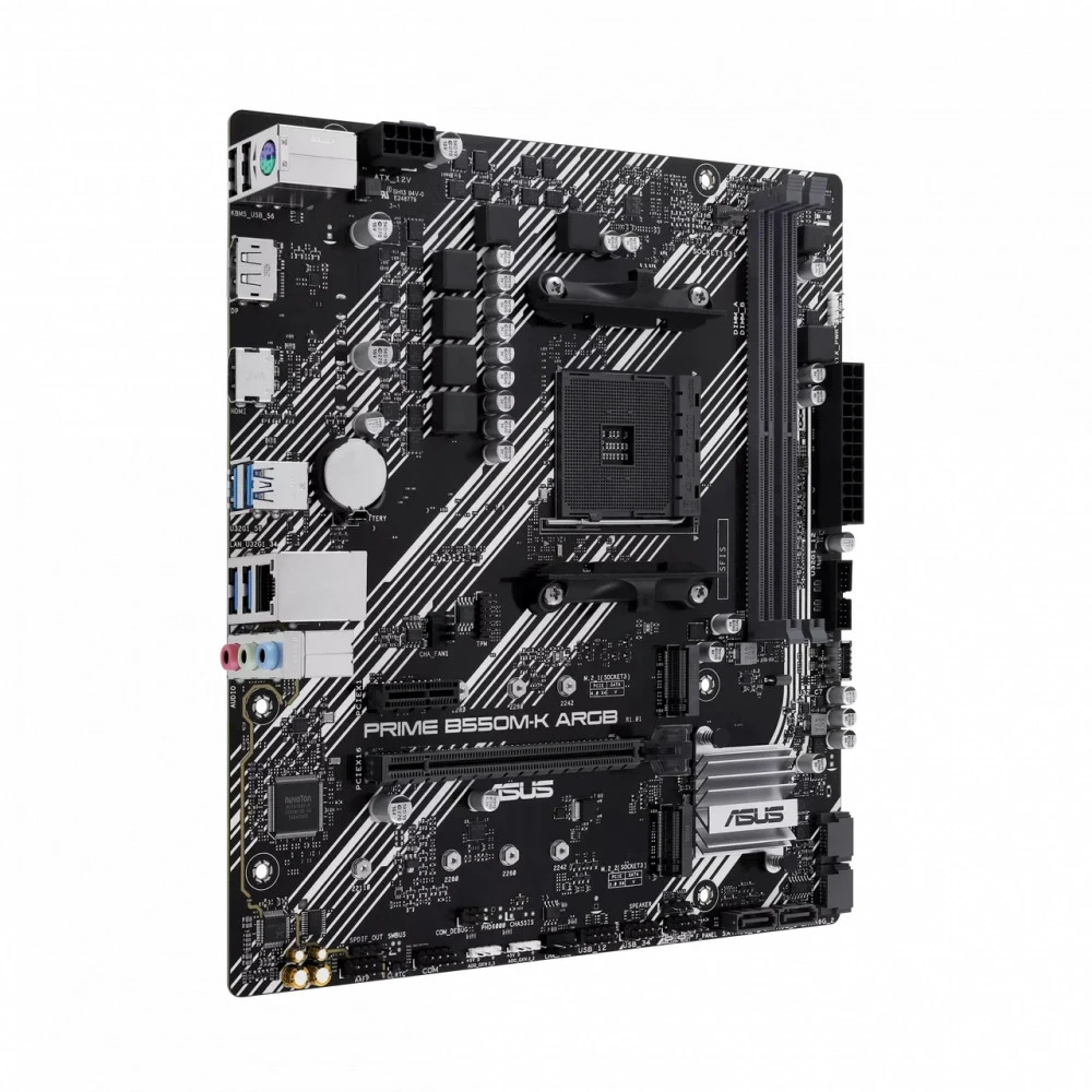 Материнская плата Asus PRIME B550M-K ARGB Micro-ATX, AMD AM4