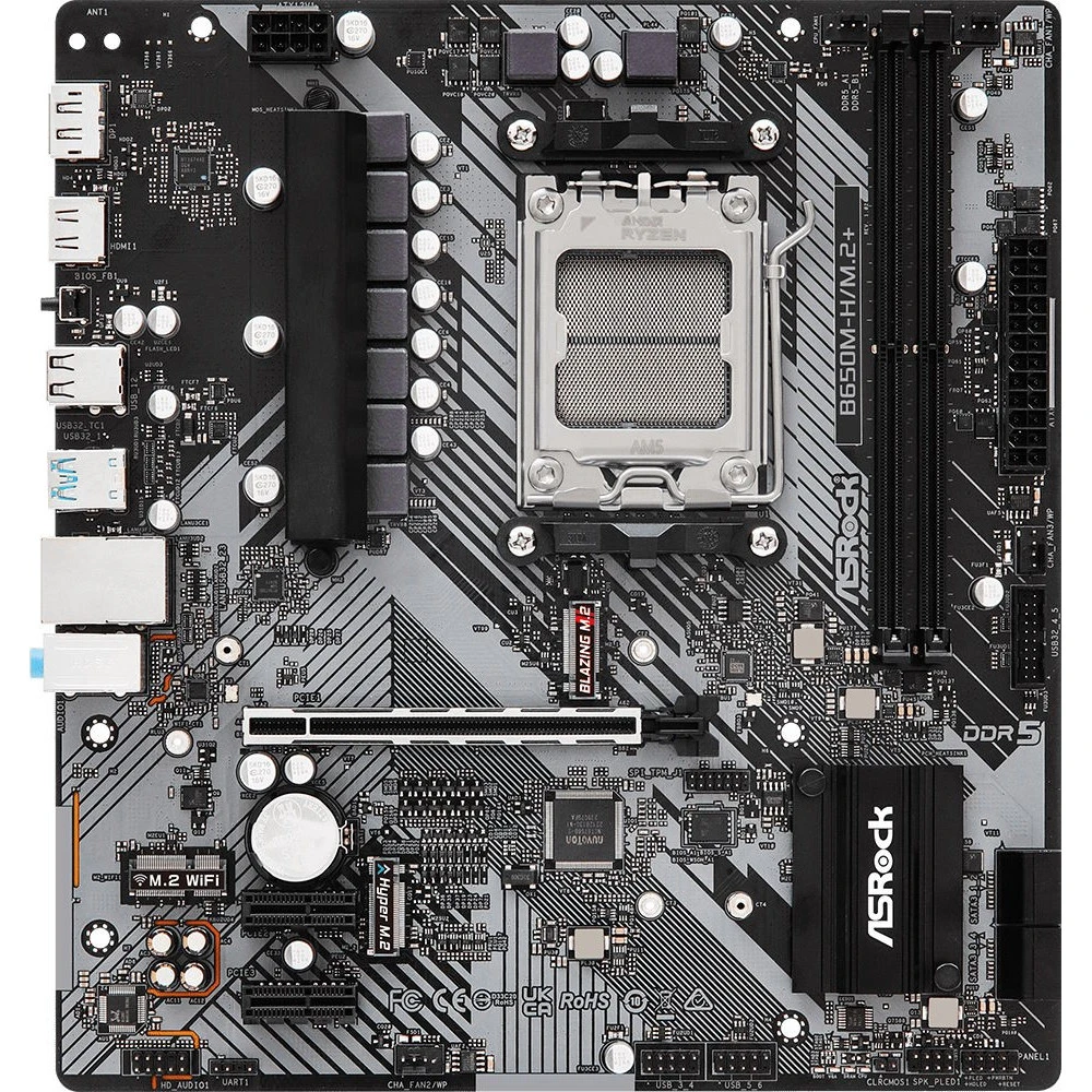 Материнская плата ASRock B650M-H/M.2+ Micro-ATX, AMD AM5