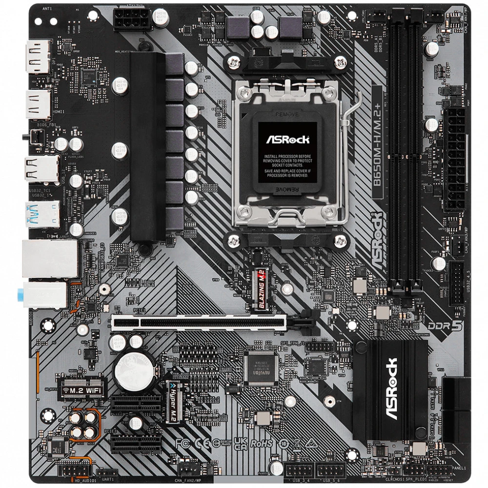 Материнская плата ASRock B650M-H/M.2+ Micro-ATX, AMD AM5