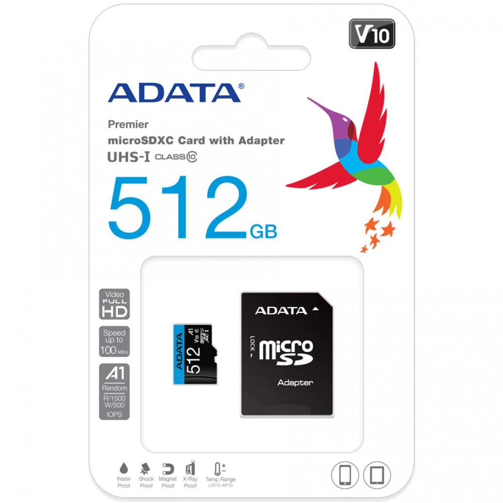 Флеш (Flash) карты ADATA AUSDX512GUICL10A1-RA1 512 ГБ