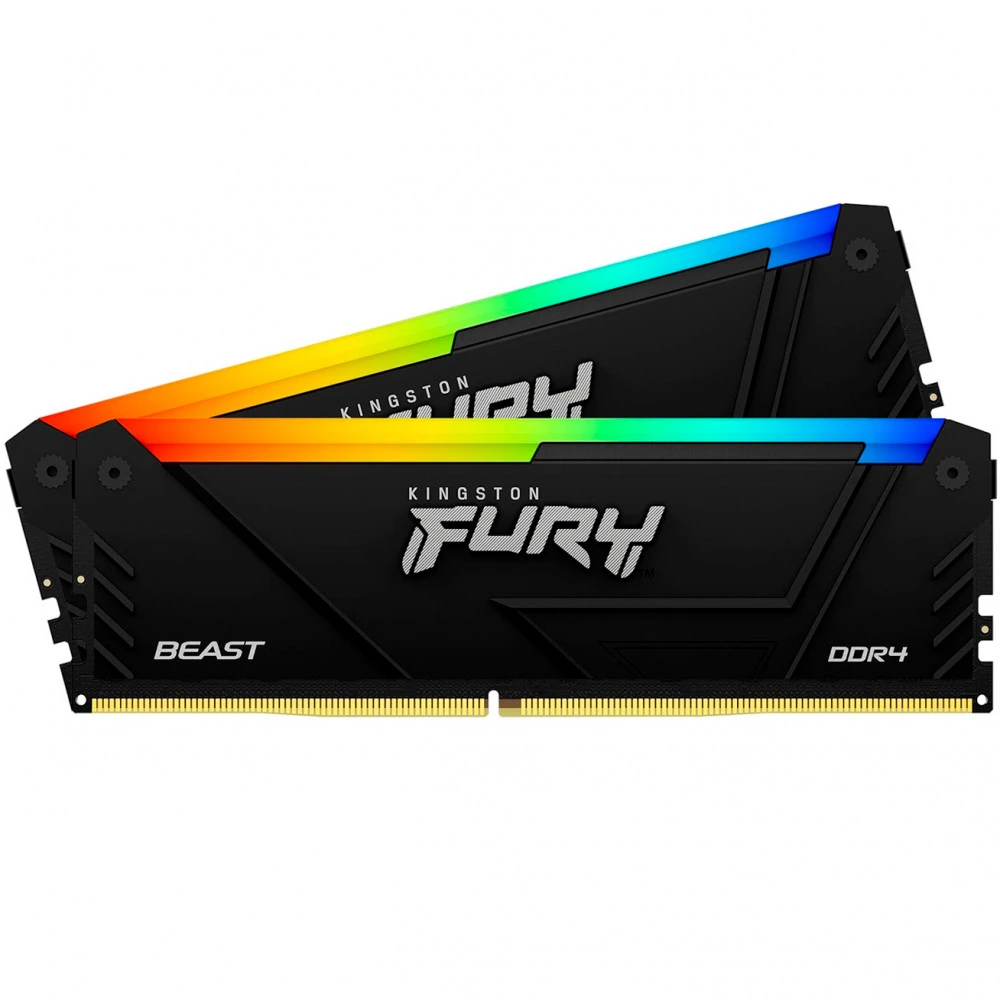 ОЗУ Kingston Fury Beast RGB KF437C19BB2AK2/16 DIMM, DDR4, 16 Гб (2 х 8 Гб), 3733 МГц