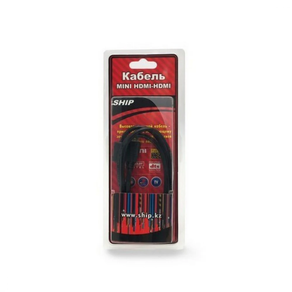 Кабель интерфейсный SHIP Mini HDMI - HDMI 1 метр SH6031-1B