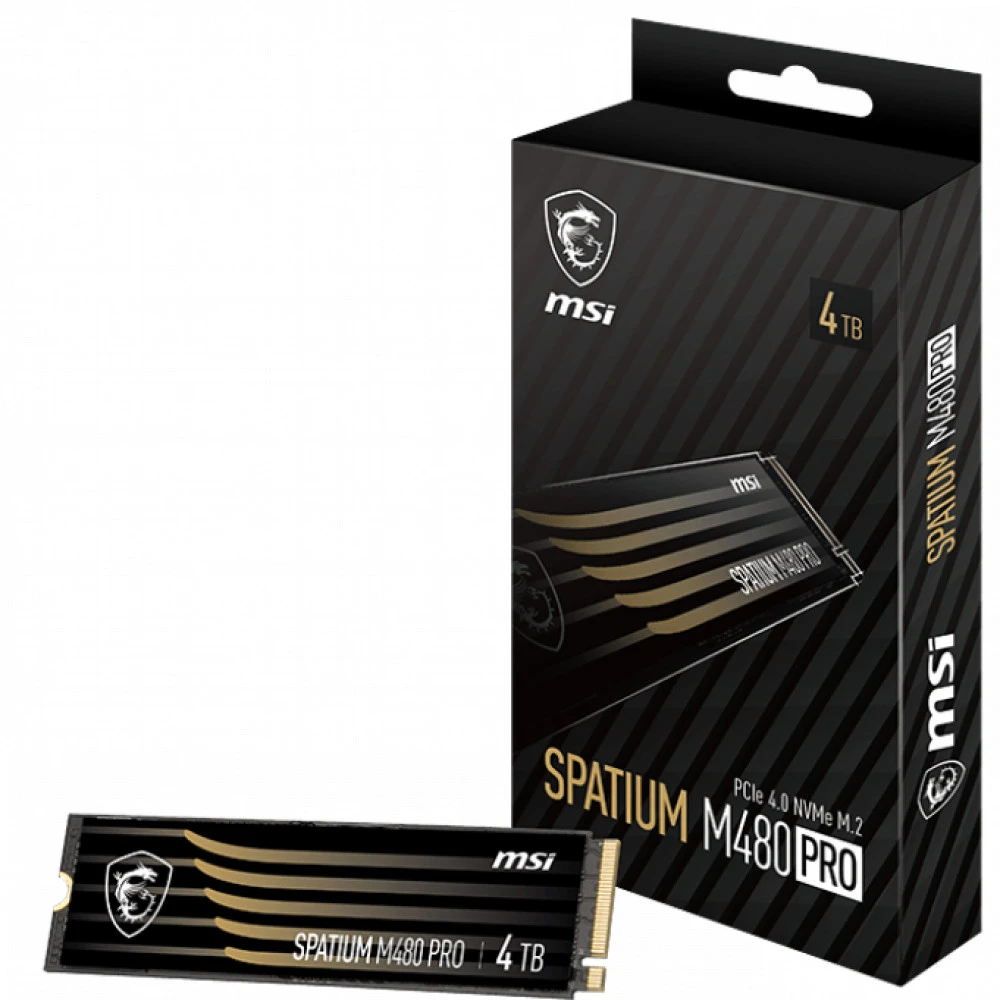 Жесткий диск MSI SPATIUM M480 PRO PCIe 4.0 NVMe M.2 4TB SSD (твердотельные), 4 ТБ, M.2