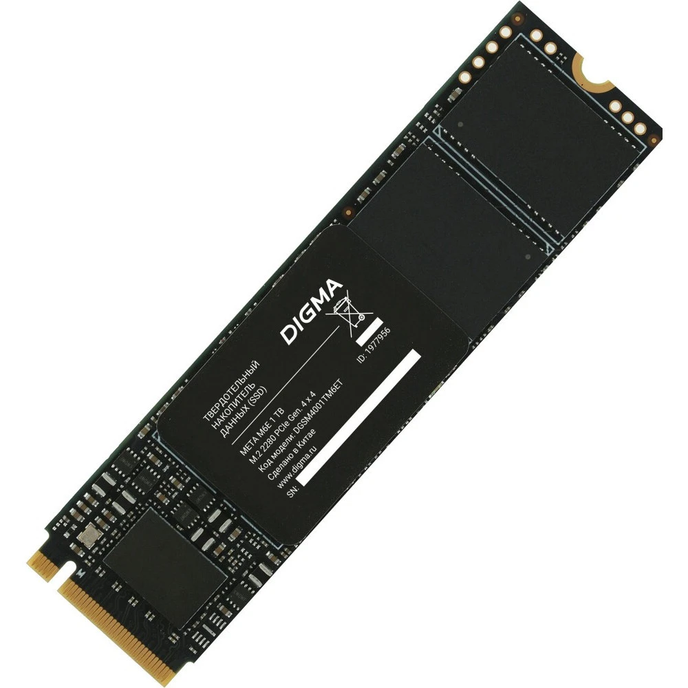 Жесткий диск Digma Meta M6E DGSM4001TM6ET SSD (твердотельные), 1 ТБ, M.2, PCIe