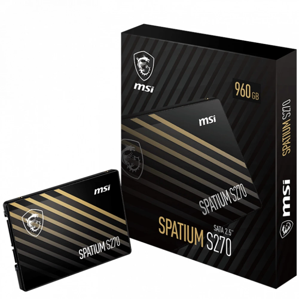 Жесткий диск MSI SPATIUM S270 SPATIUM S270 SATA 2.5" 960GB HDD (классические), 960 ГБ, 2.5 дюйма, SATA
