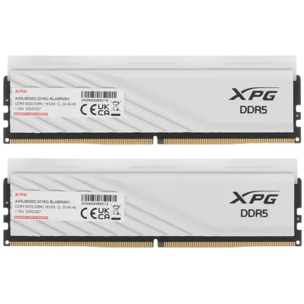 ОЗУ ADATA XPG Lancer Blade Gaming AX5U6000C3016G-DTLABRWH DIMM, DDR5, 32 Гб (2 х 16 Гб), 6000 МГц