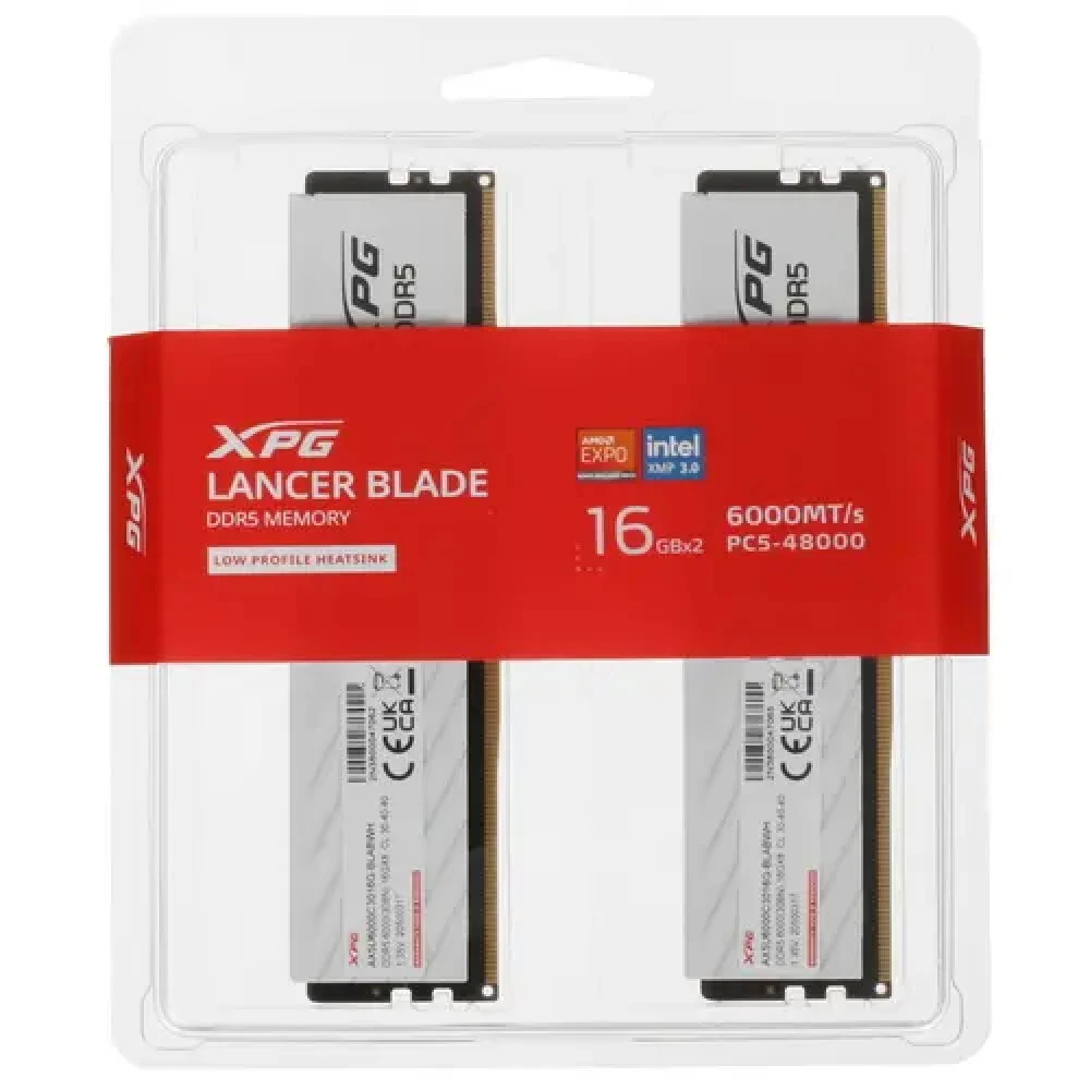ОЗУ ADATA XPG Lancer Blade AX5U6000C3016G-DTLABWH DIMM, DDR5, 32 Гб (2 х 16 Гб), 6000 МГц